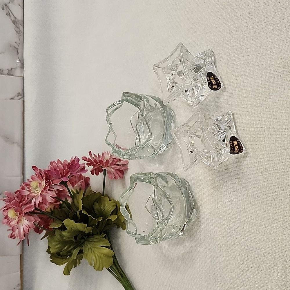 Set of Vintage Lead Crystal Taper and Votive Candle Holders